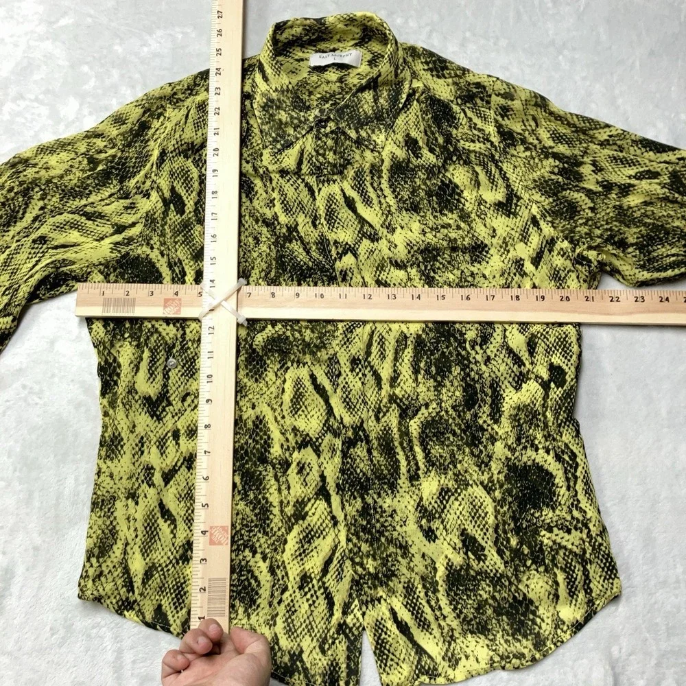 Salt Murphy Snake Print Sheer Long Sleeve Shirt Men Large Lightweight Designer